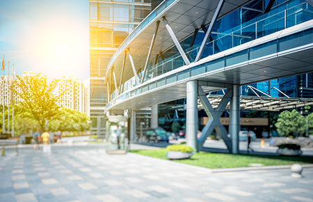 Modern office building representing commercial real estate loan financing